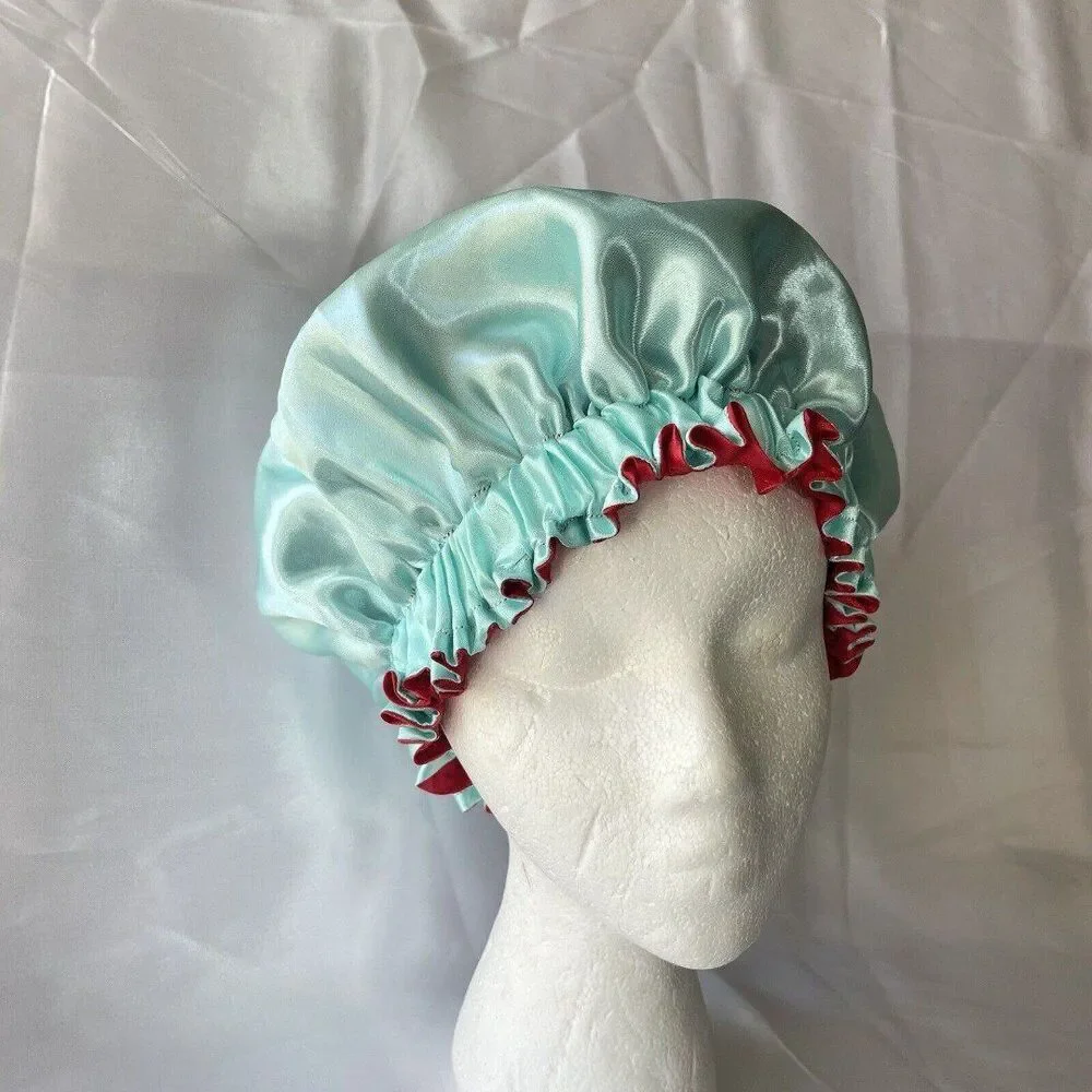 Large Satin bonnet for Curly Hair, Double Layer Reversible Silk Hair Sleep Cap